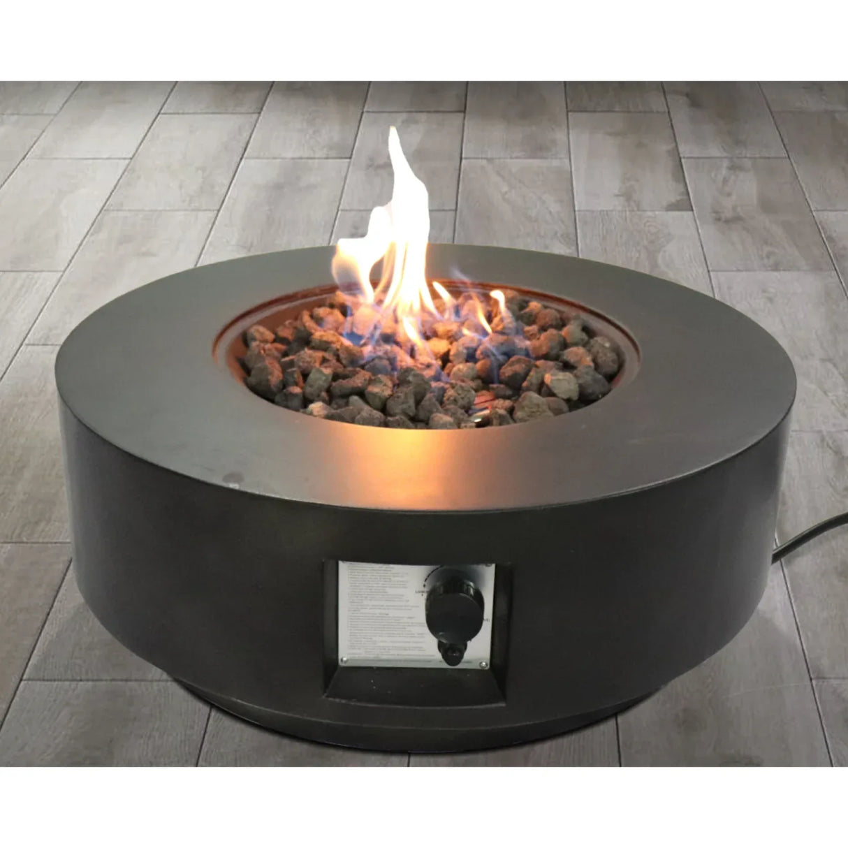 Modern Concrete Propane Outdoor Fire Pit Table 30-Inch - Omega Lifestyles