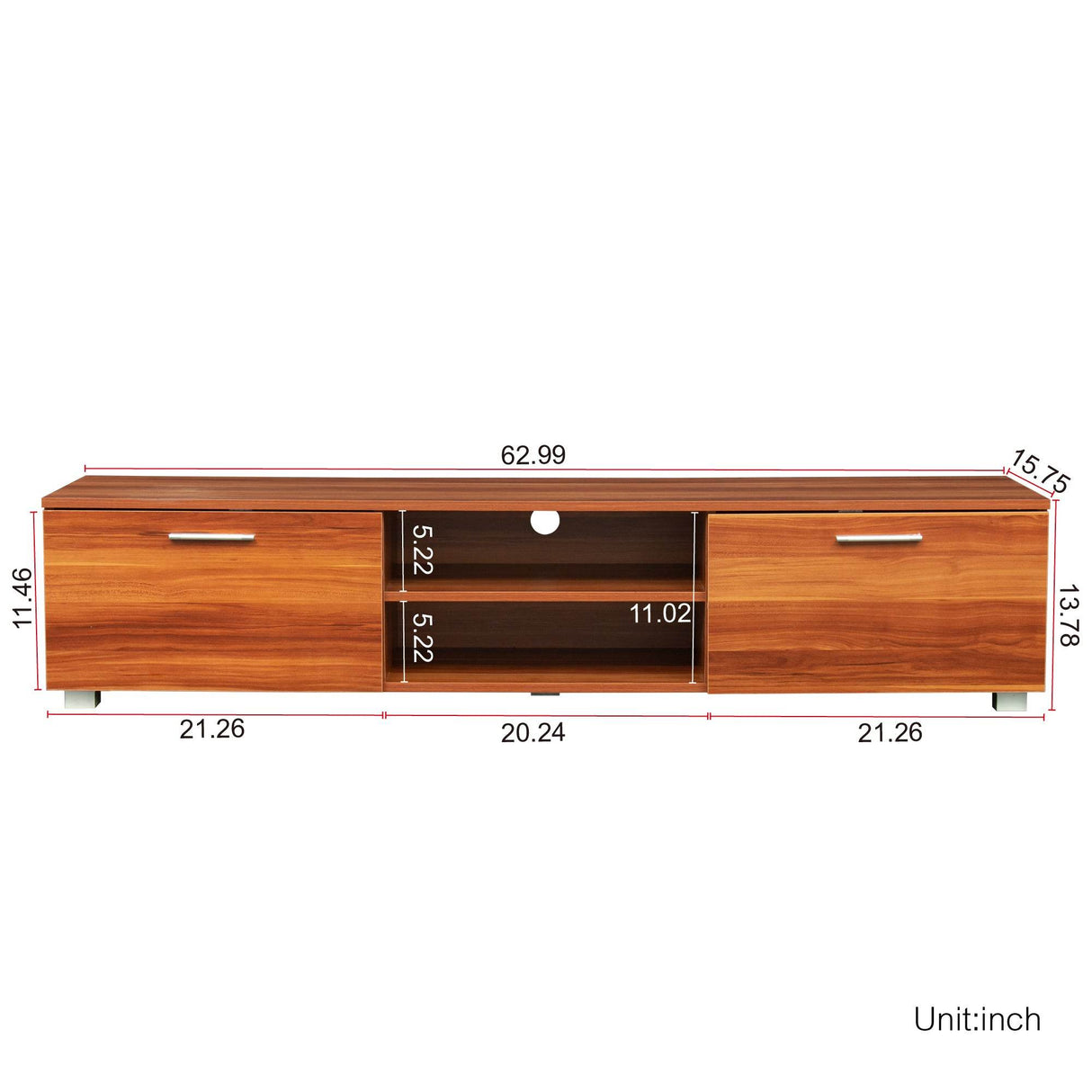 Walnut Mid-Century Media Console TV Stand - Sleep Galleria