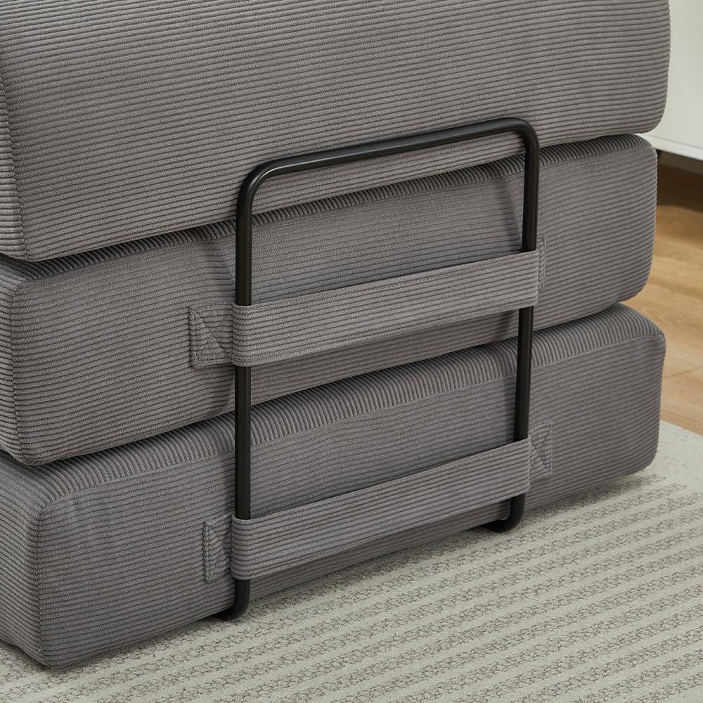 Corduroy Folding Sofa Bed With Foam Spring Mattress - Omega Lifestyles