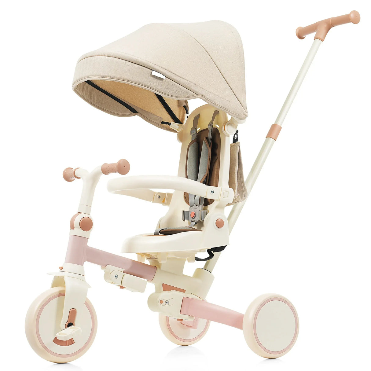 7-In-1 Foldable Aluminum Alloy Baby Tricycle With Canopy - Omega Lifestyles