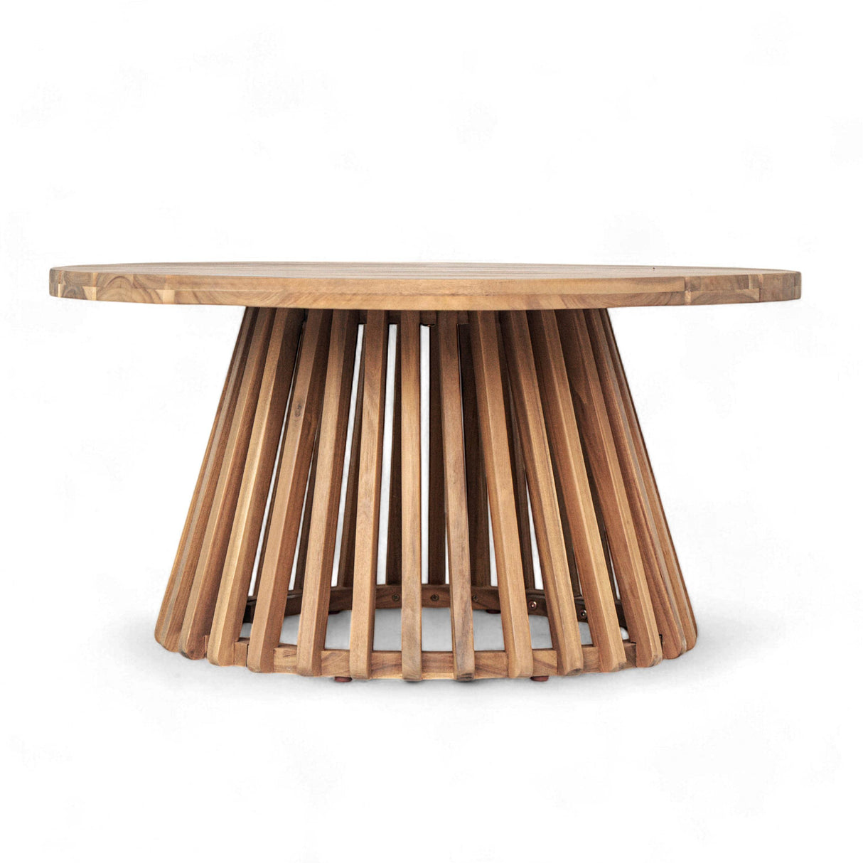 Acacia Wood Round Patio Coffee Table - Omega Lifestyles