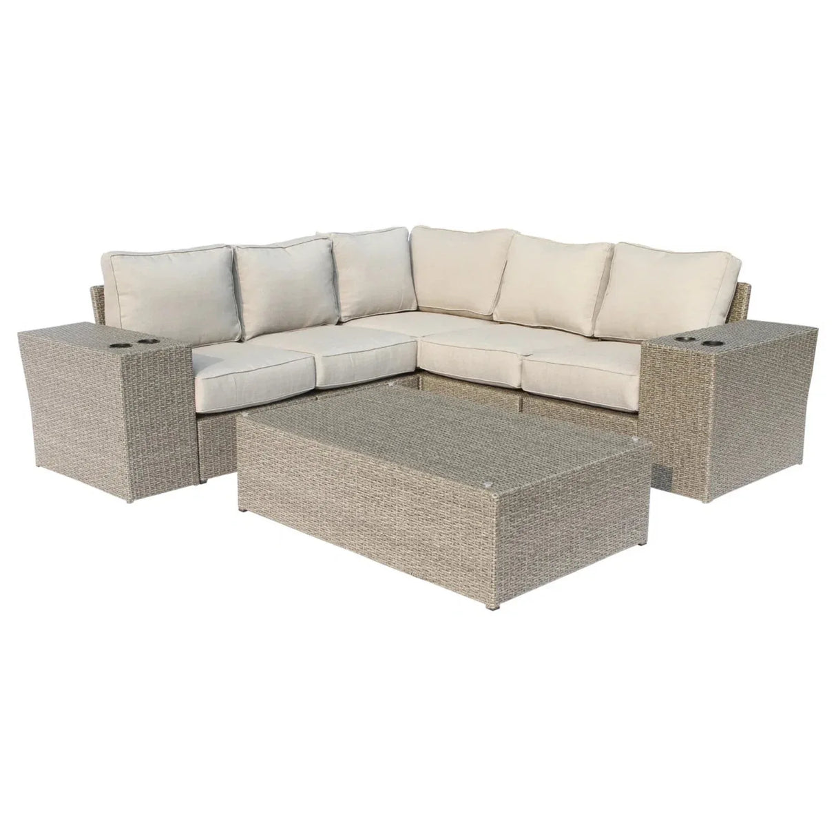 8-Piece Fully Assembled Outdoor Wicker Sectional Set With Cushions - Omega Lifestyles