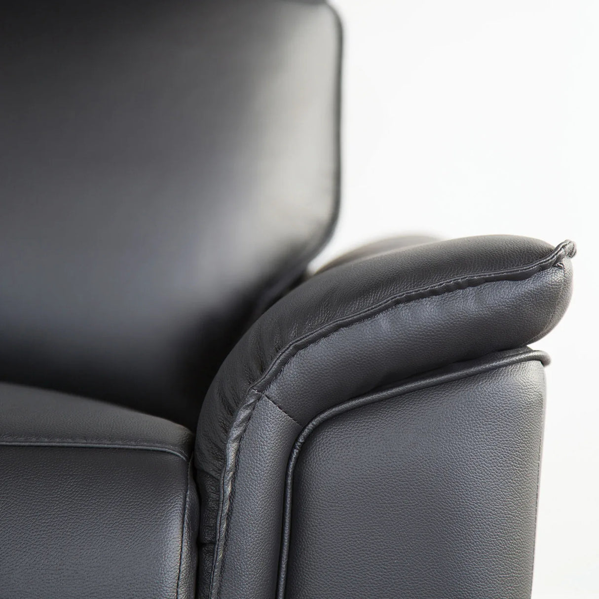Transitional Black Leather Match Recliner Chair - Omega Lifestyles