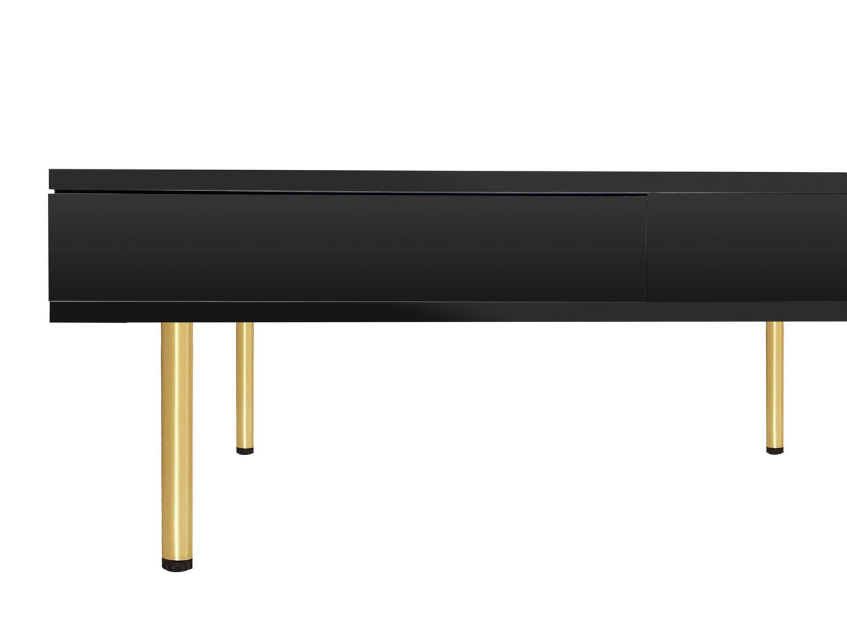 High Gloss Black Coffee Table With Drawers - Omega Lifestyles
