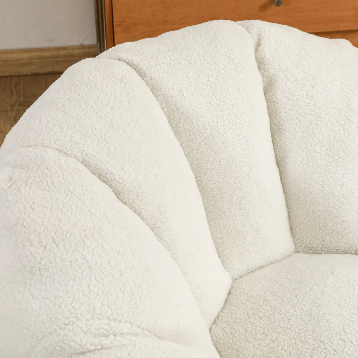 Plush Teddy Foam Bean Bag Chair With Armrests - Omega Lifestyles