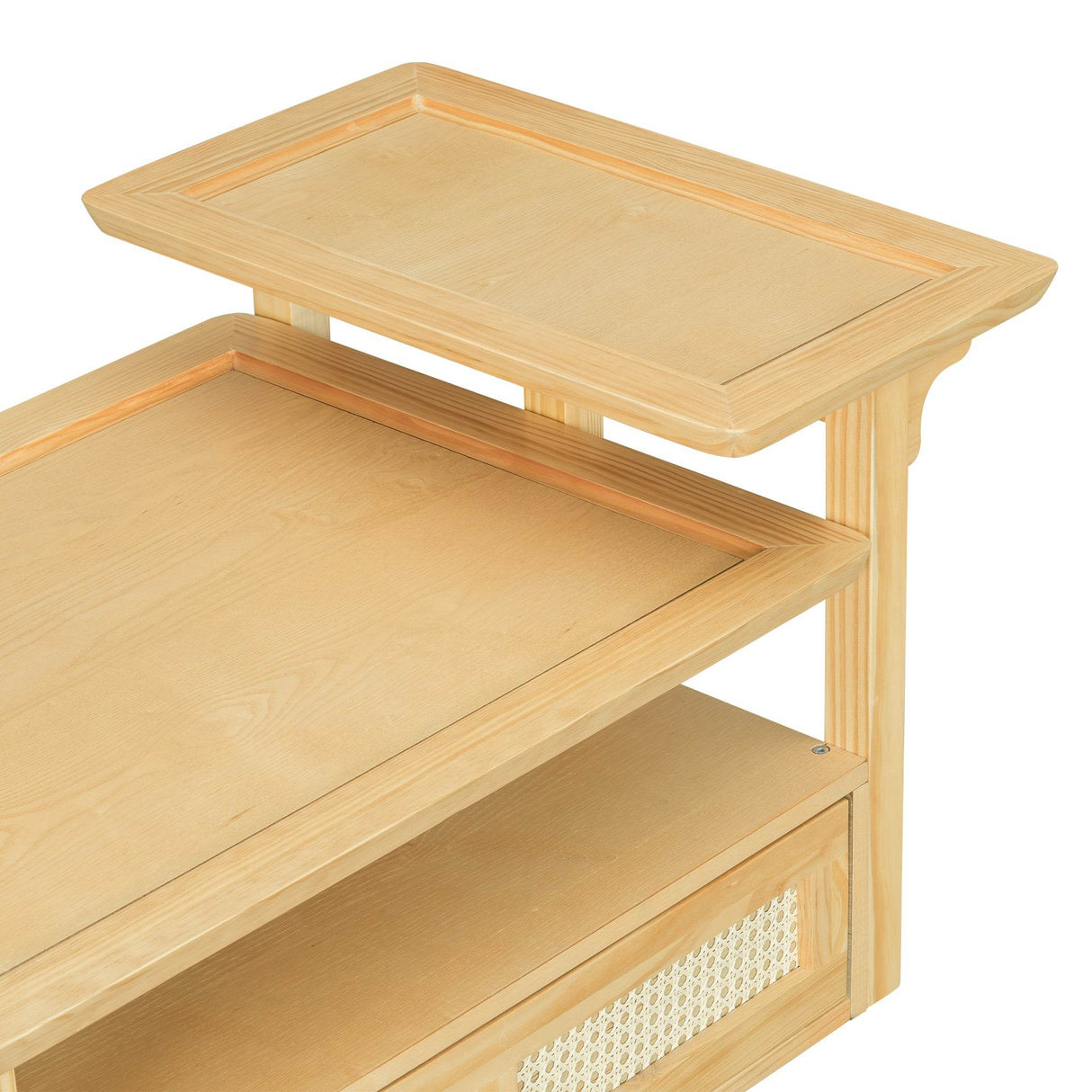 Modern Natural MDF Coffee Table With Rattan Drawer - Sleep Galleria