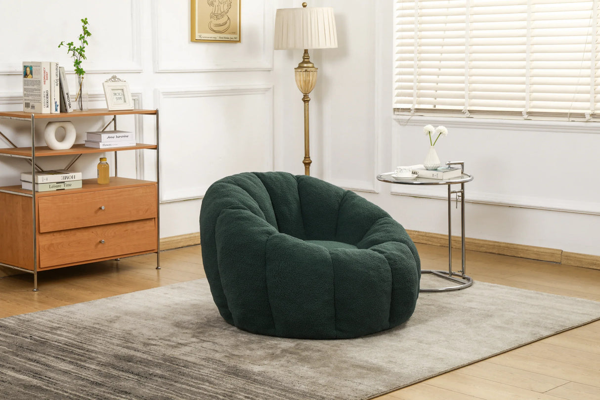 Plush Teddy Fabric Foam Filled Bean Bag Chair - Omega Lifestyles