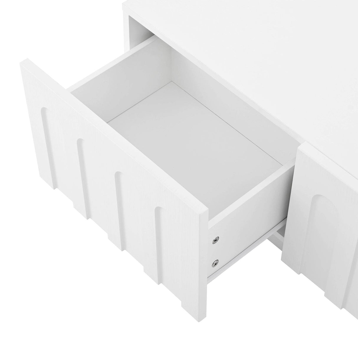 Elegant White MDF TV Stand And Coffee Table Set - Sleep Galleria