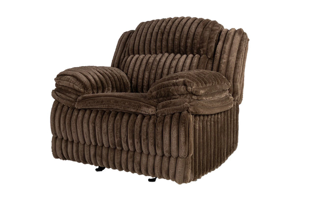 Contemporary Chocolate Corduroy Manual Motion Glider Recliner Chair - Omega Lifestyles