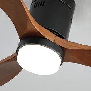 52-Inch Modern Walnut Wood Ceiling Fan With Light - Omega Lifestyles