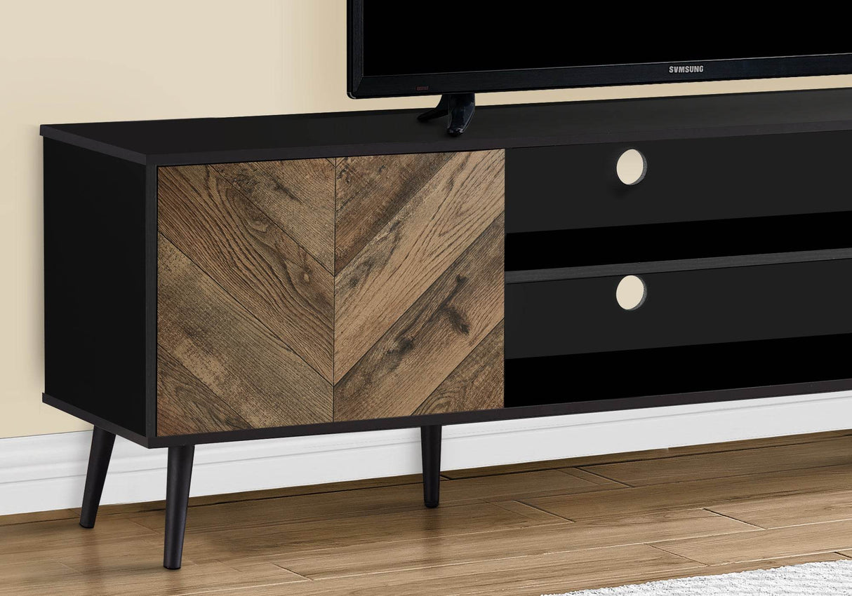 72-Inch Contemporary Brown And Black TV Stand Console - Sleep Galleria
