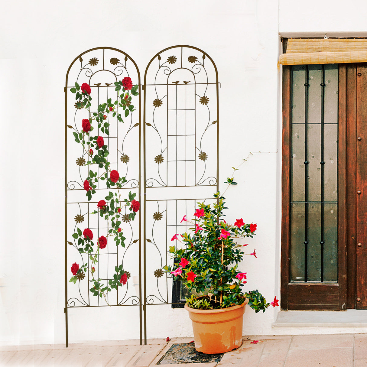 Set Of 2 French Iron Garden Trellises 86.7-Inch