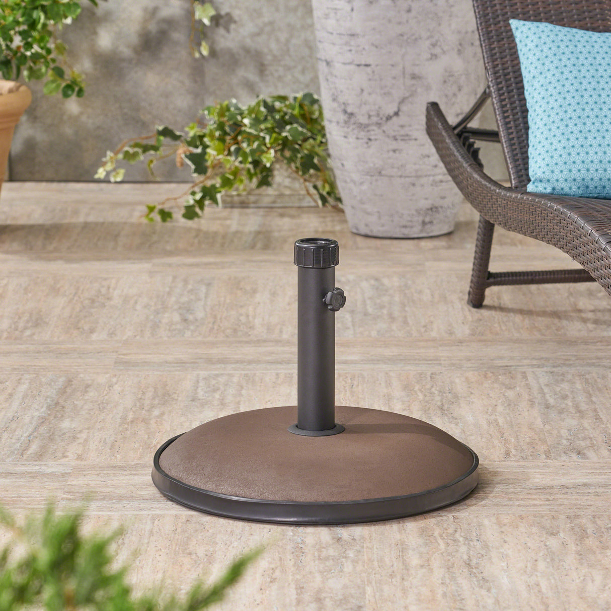 Concrete Round Umbrella Holder 55 Lbs Weight