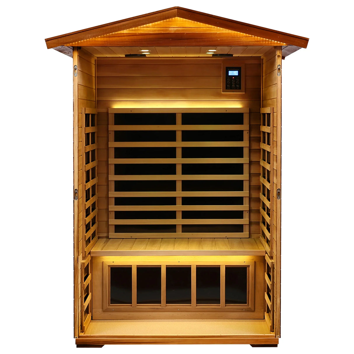 Two-Person Far-Infrared Solid Wood Outdoor Sauna - Omega Lifestyles