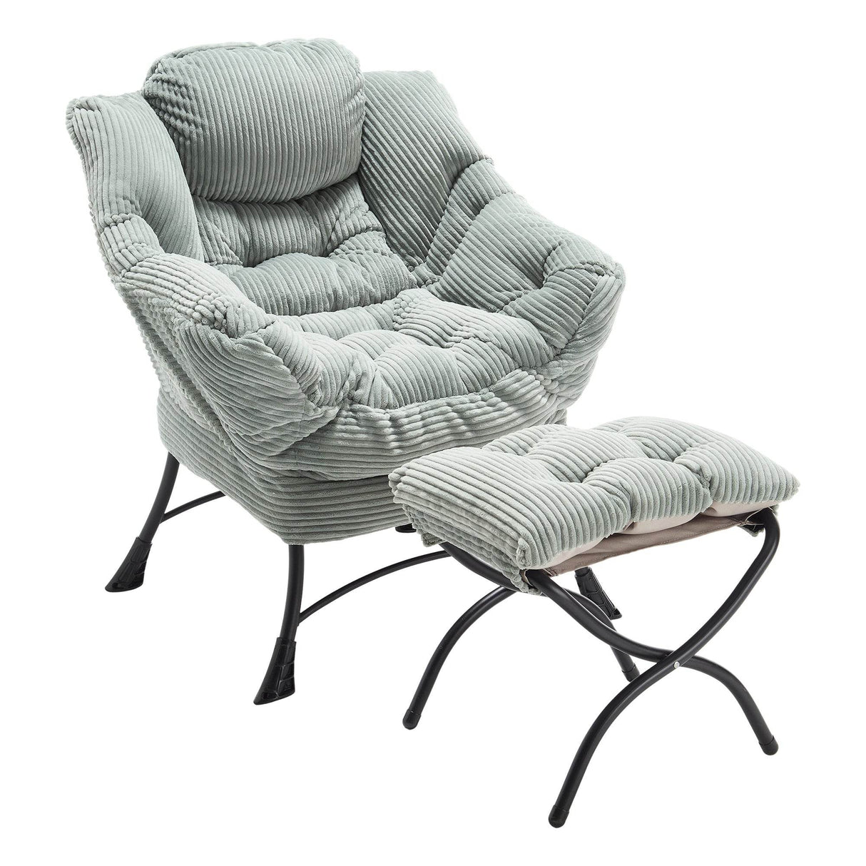 Soft Lounge Chair With Ottoman And Side Pocket - Sleep Galleria