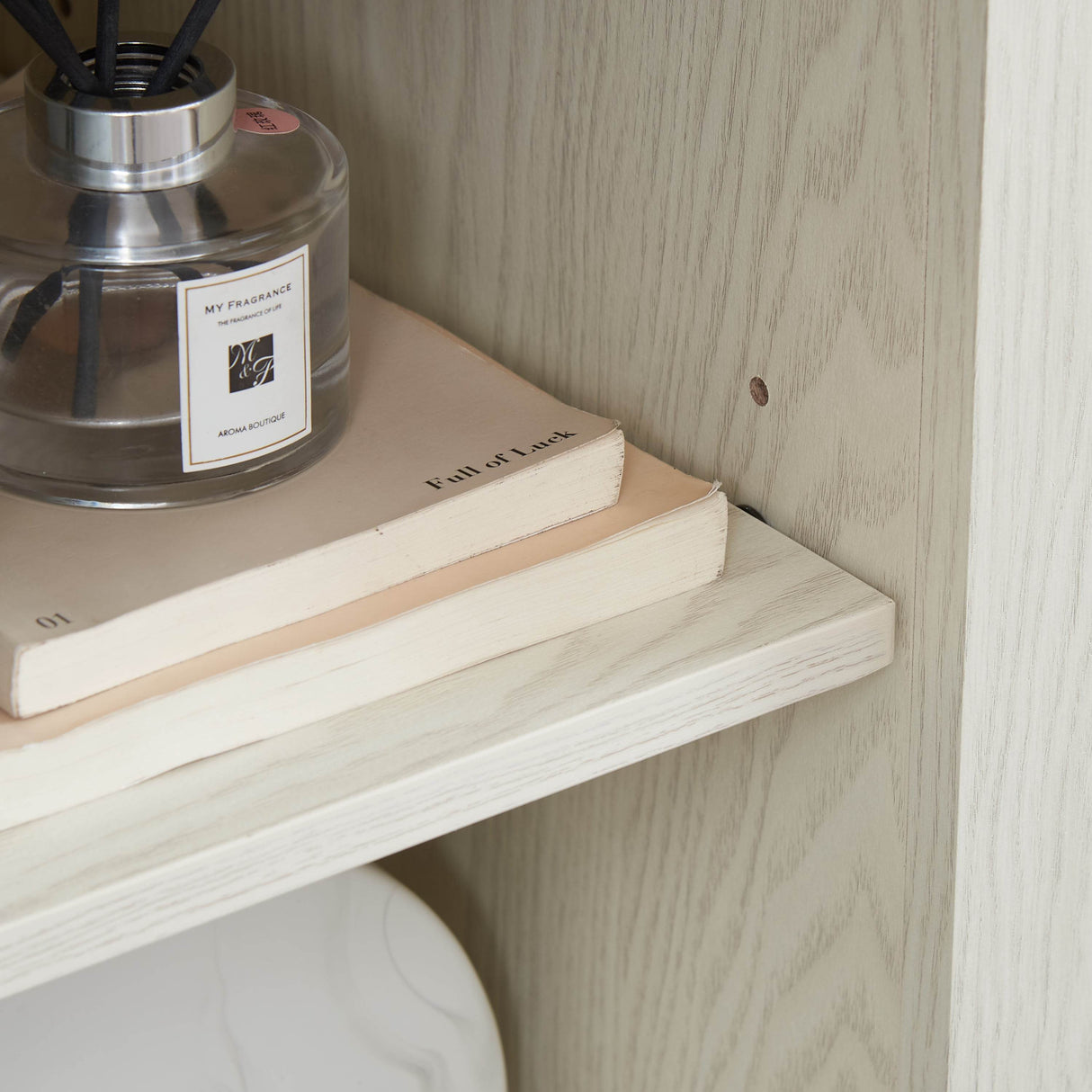 Embossed White MDF TV Stand With Storage and Cord Management - Sleep Galleria