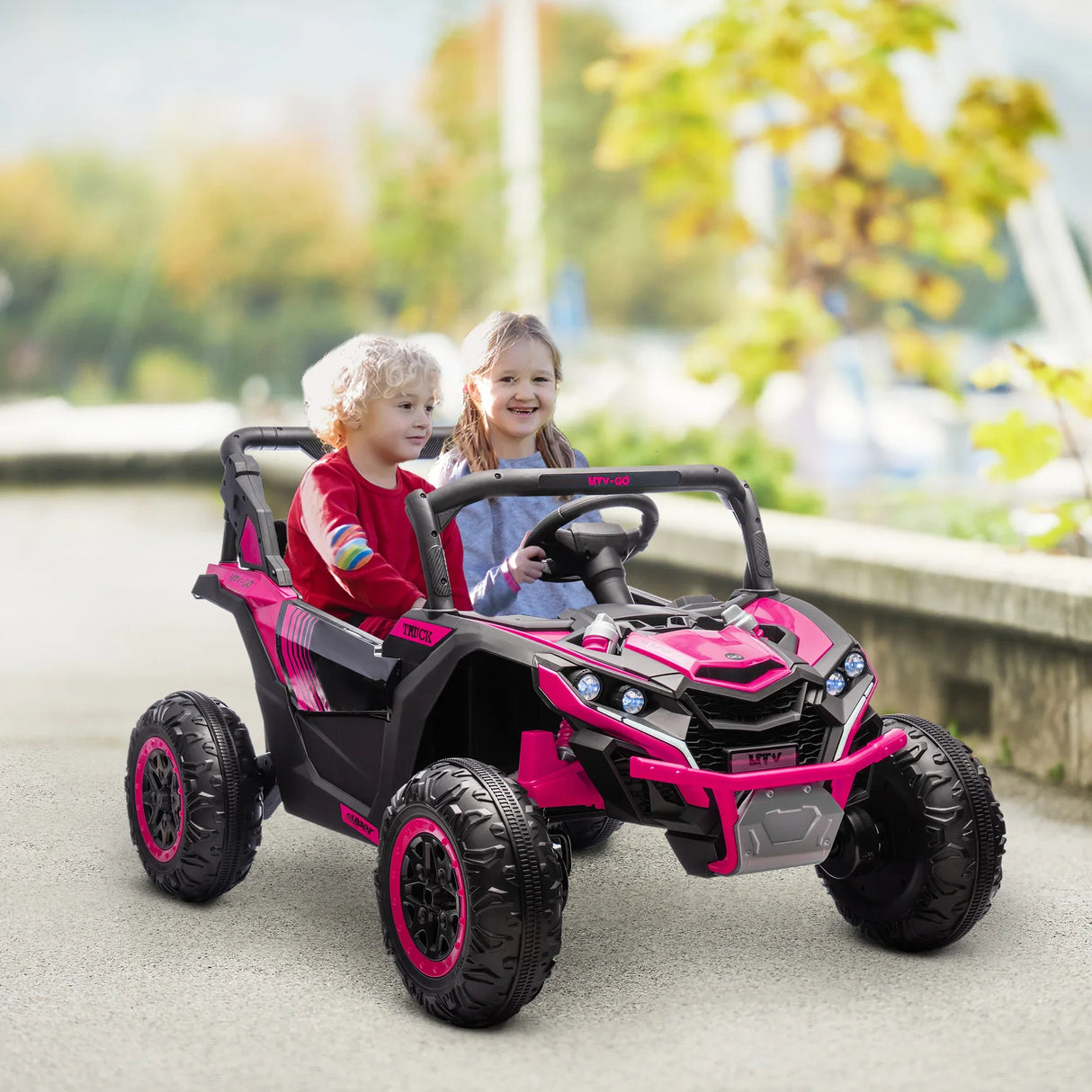Kids 2-Seater Electric Ride-On Car With Suspension - Omega Lifestyles