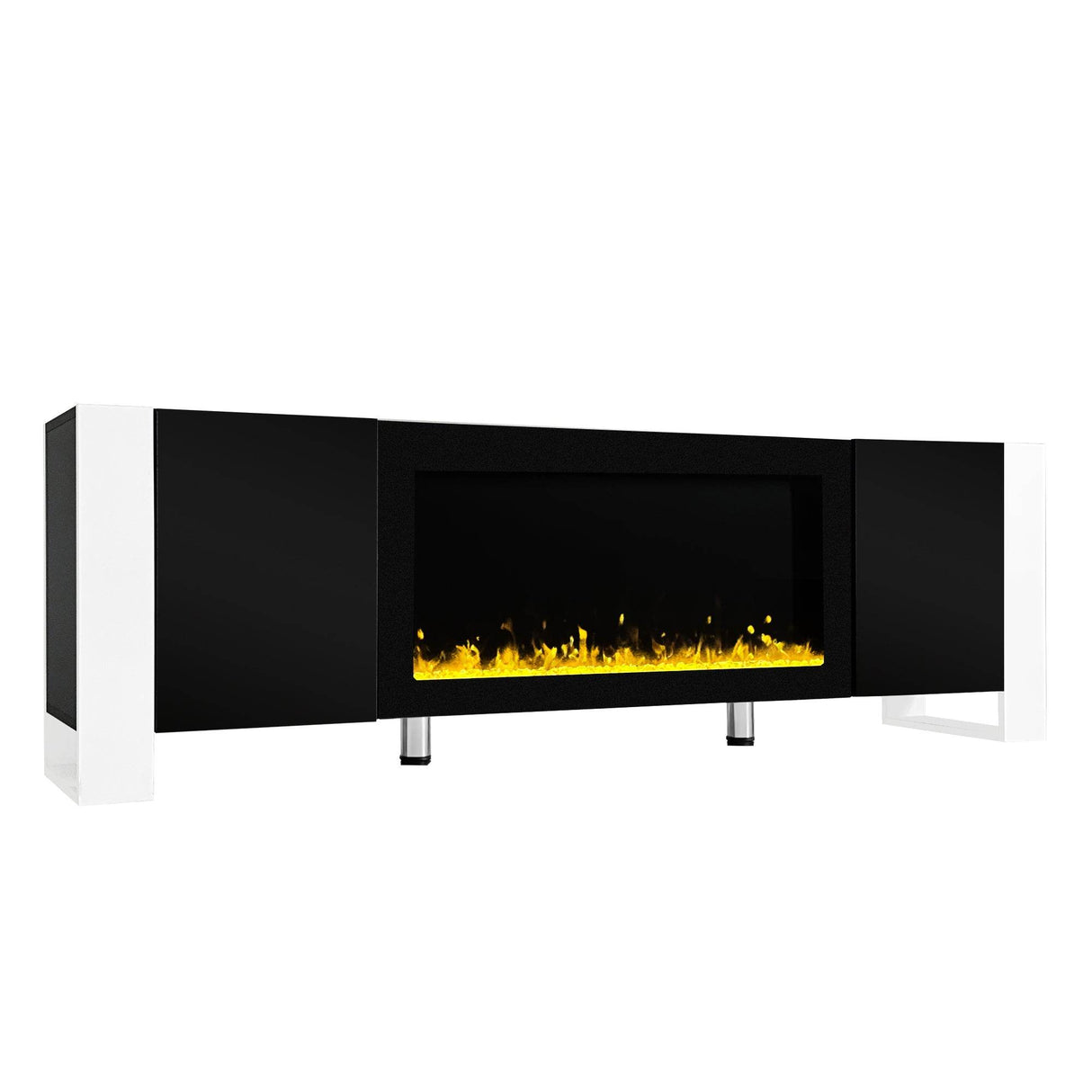 Modern Minimalist TV Stand With Electric Fireplace - Sleep Galleria