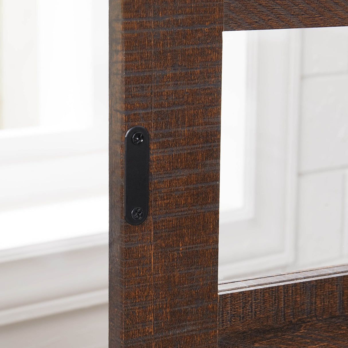 Farmhouse Espresso TV Stand With Fireplace Insert - Sleep Galleria