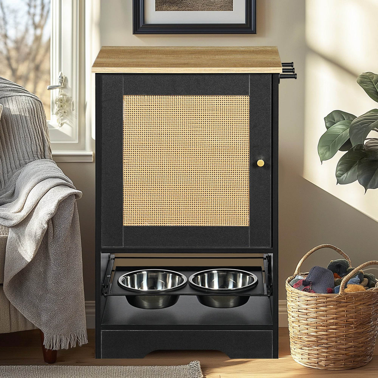 Elevated Pet Feeding Station With Storage Drawers - Sleep Galleria