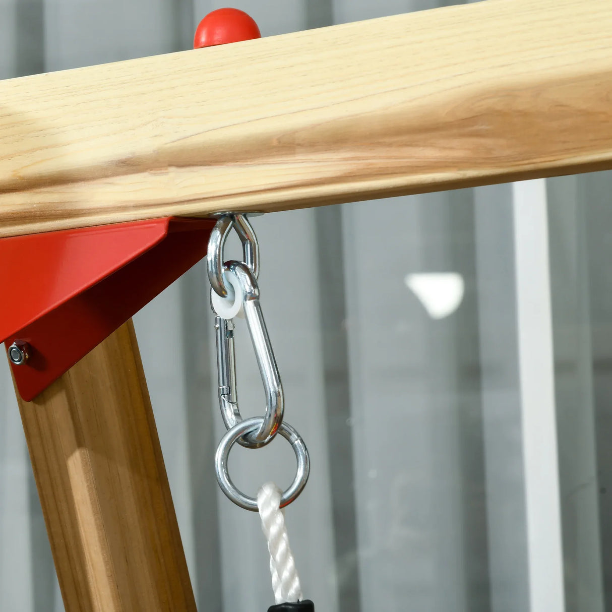 Wooden 4-in-1 Kids Swing Set With Slide And Horn - Omega Lifestyles