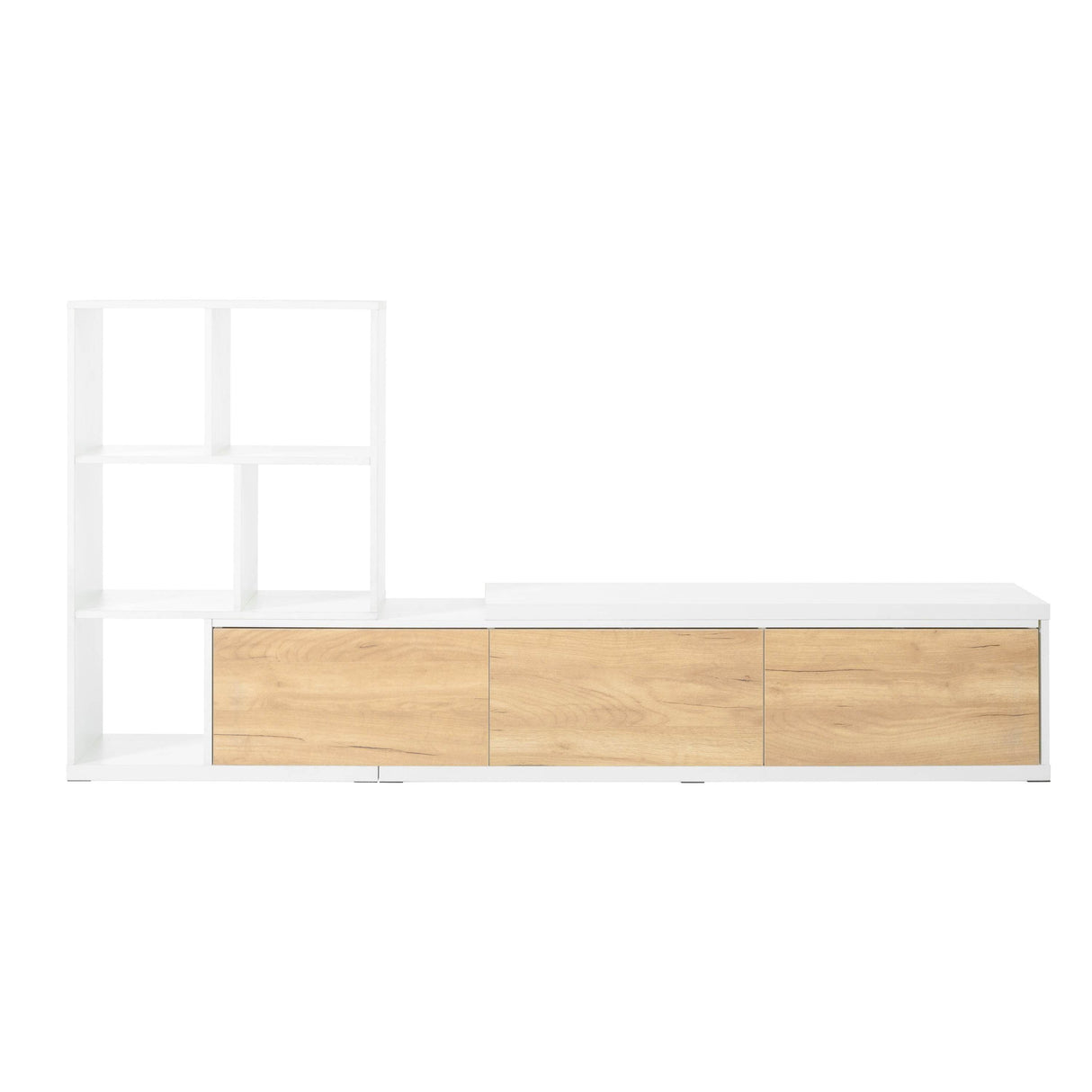 Adjustable Extendable White MDF TV Stand With Storage - Sleep Galleria