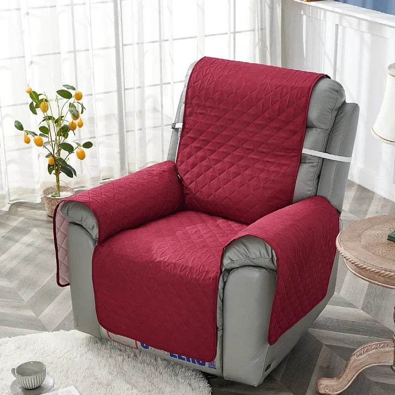 Anti-Slip Recliner Chair Cover Solid Color Quilted Seat Slipcover Anti-Wear Relax Armchair Coushion for Living Room Home