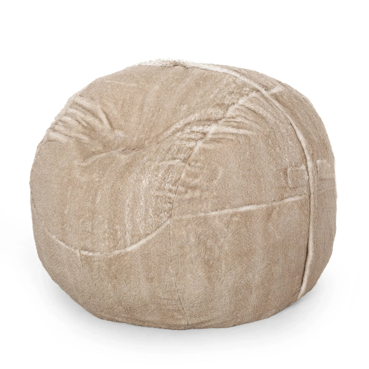 Modern Faux Fur 5-Foot Rounded Foam Filled Bean Bag - Omega Lifestyles