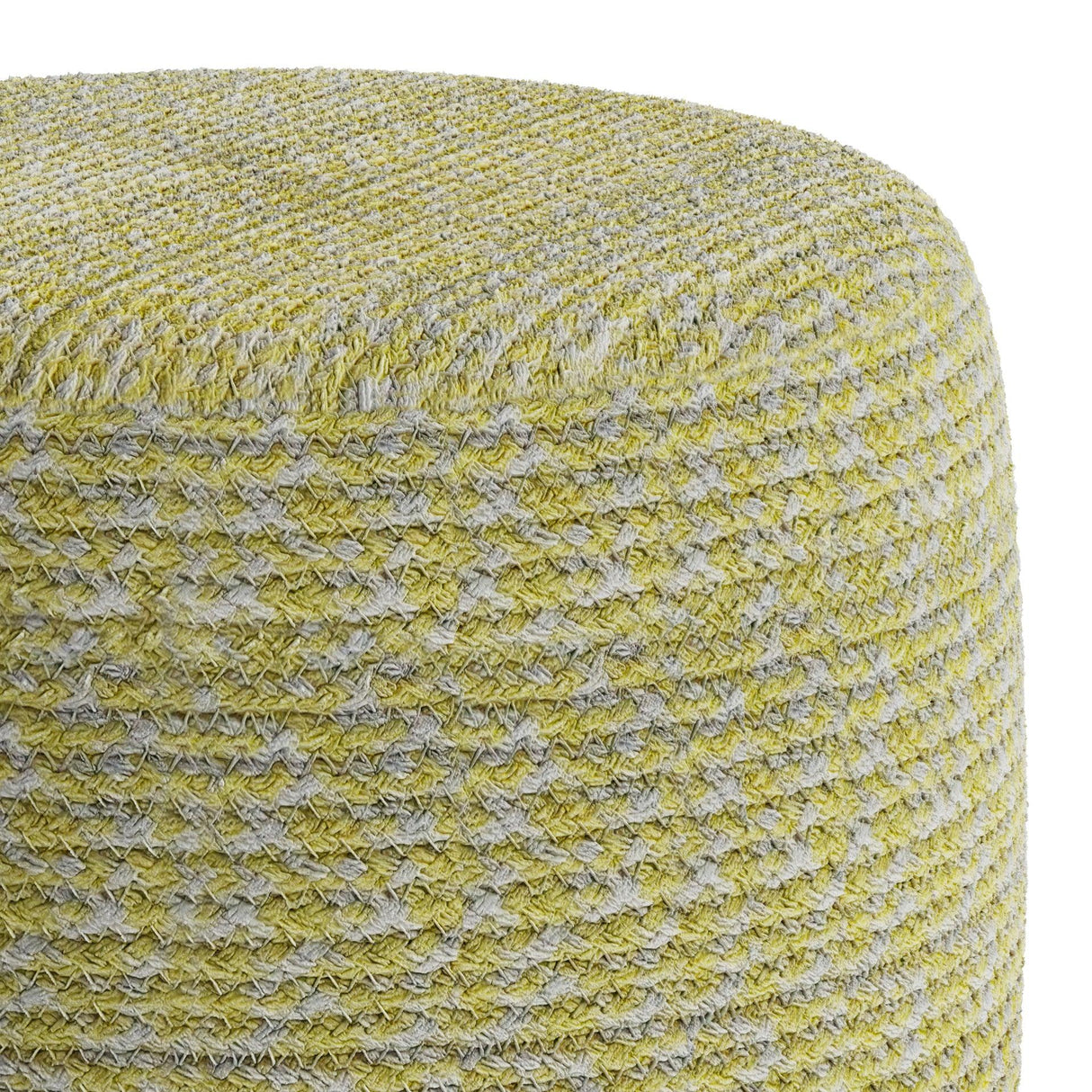 Round Braided Cotton Fabric Pouf Accent Seating Stool - Omega Lifestyles