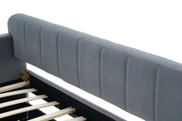 Twin Velvet Upholstered Daybed Frame With Trundle - Omega Lifestyles