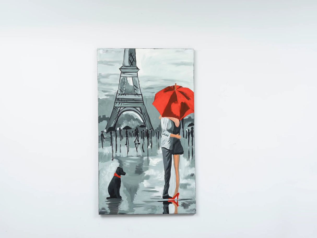 Oversized Hand-Painted Grey Canvas Wall Painting Portrait - Omega Lifestyles