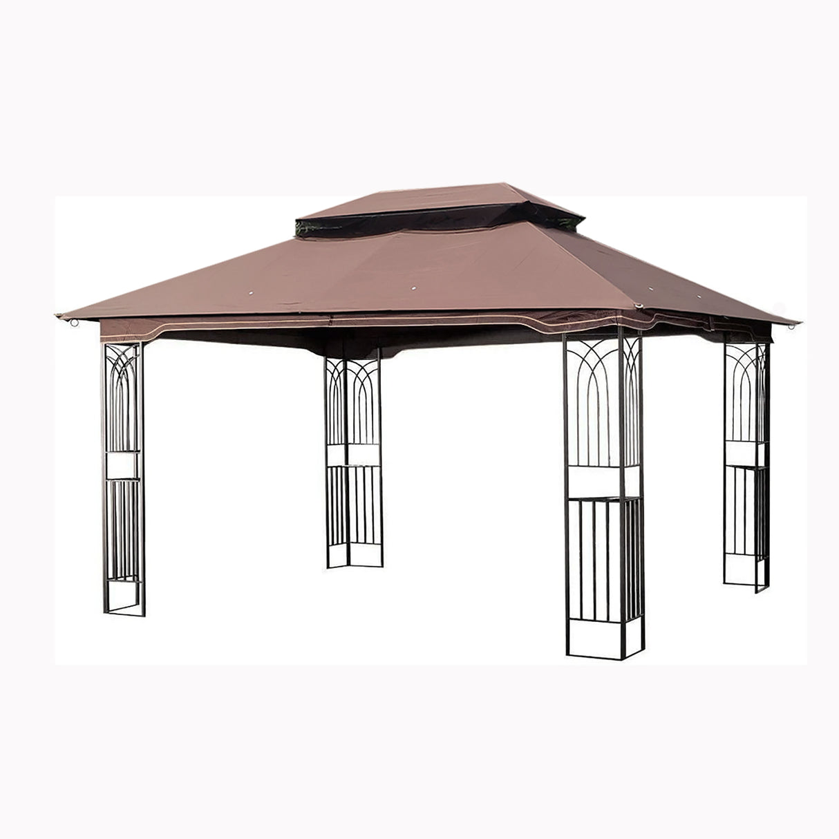 13x10 Ft Outdoor Patio Gazebo With Double Tier Roof And Mesh