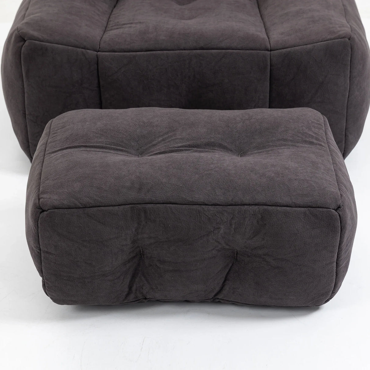 Velvet Memory Foam Bean Bag Chair With Ottoman - Omega Lifestyles