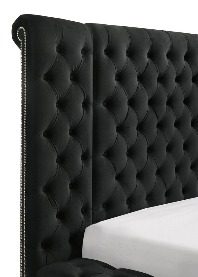 Queen Velvet Tufted Upholstered Bed Frame With Storage - Omega Lifestyles