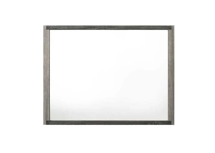 Transitional Gray Synthetic Wood Wall Mirror 50-Inch - Omega Lifestyles