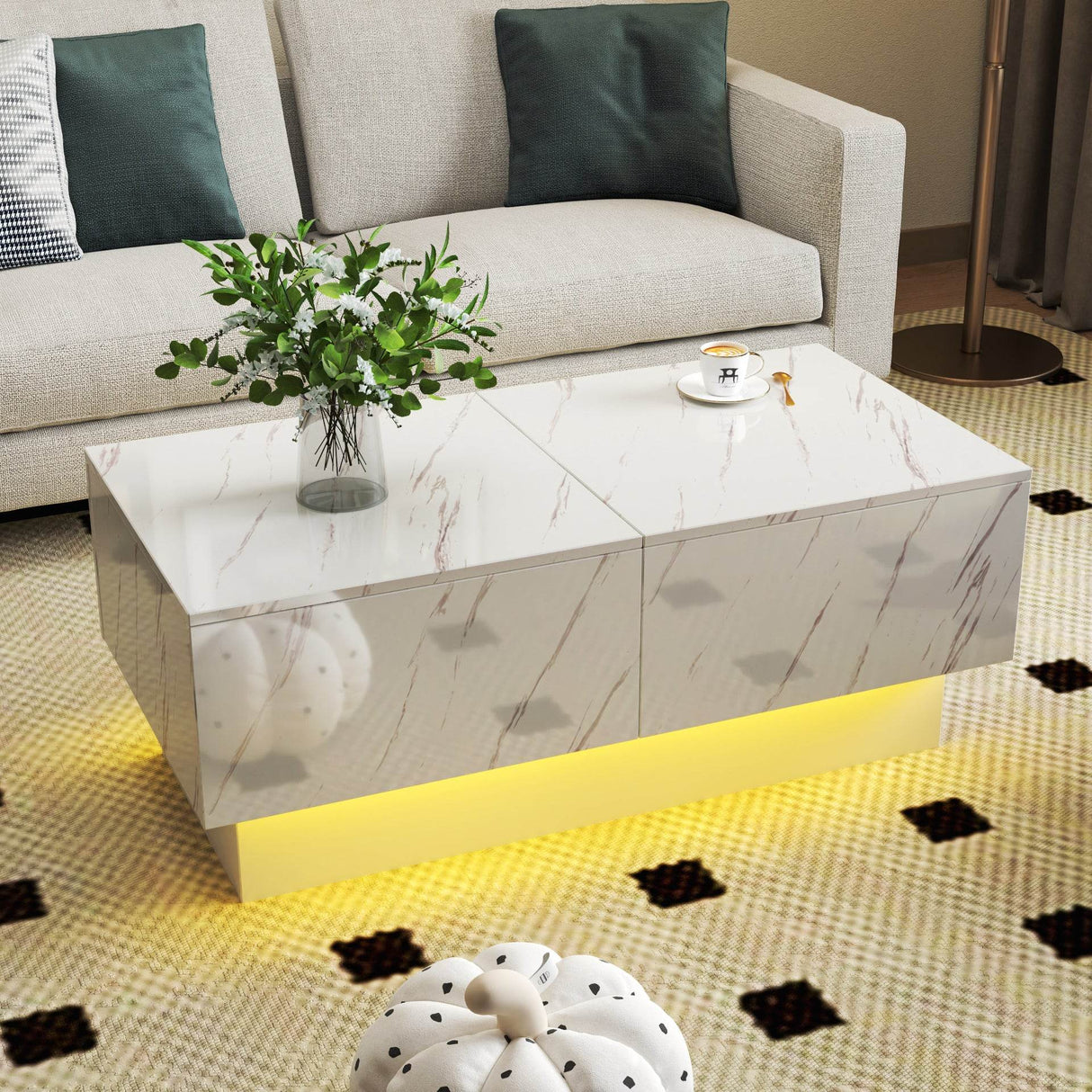 Extendable Sliding Top Coffee Table With Hidden Storage - Sleep Galleria