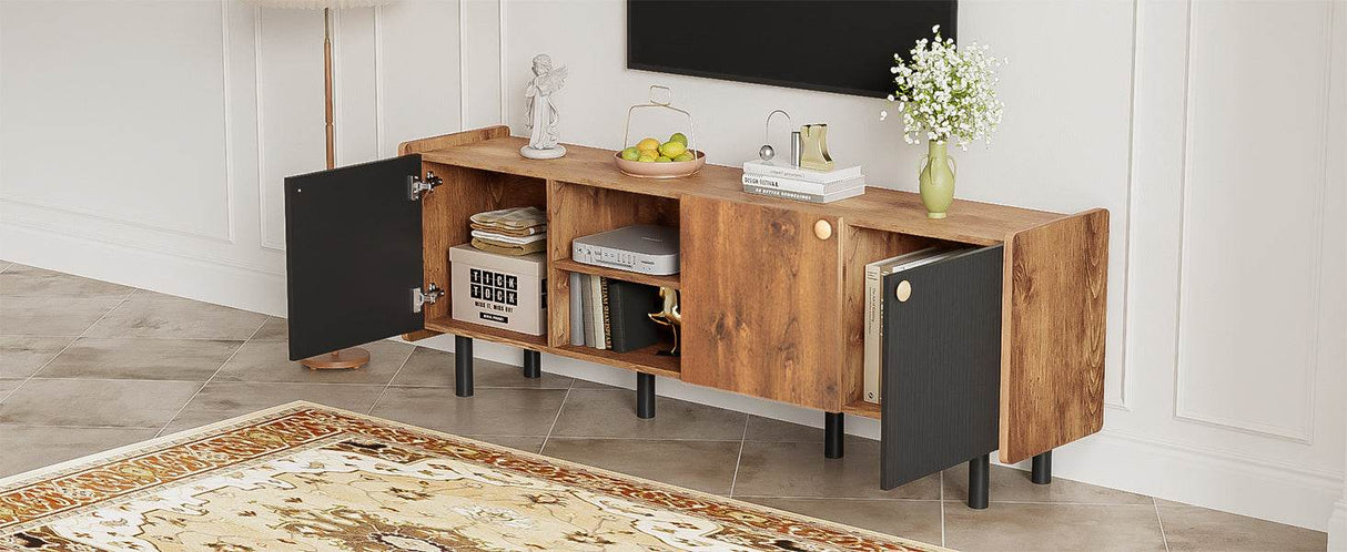 Mid Century Modern TV Stand With Storage Cabinets - Sleep Galleria