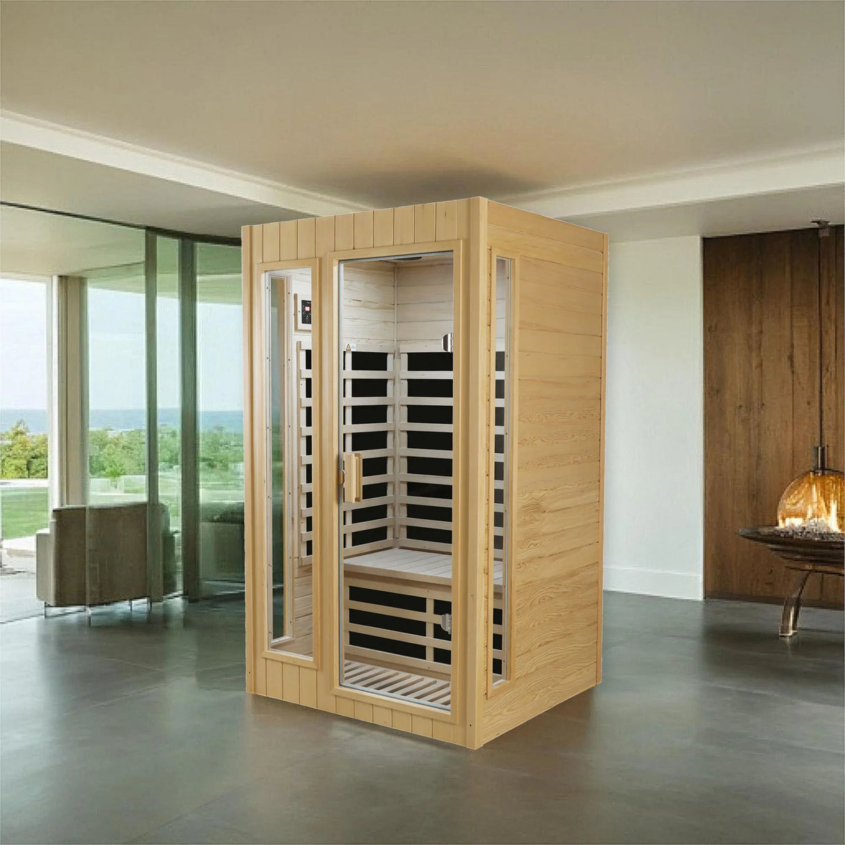 Two-Person Hemlock Far Infrared Indoor Sauna Room - Omega Lifestyles