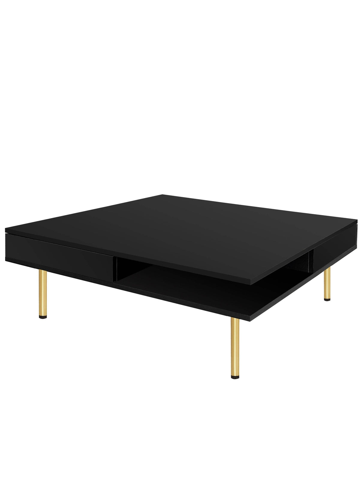 High Gloss Black Coffee Table With Drawers - Omega Lifestyles