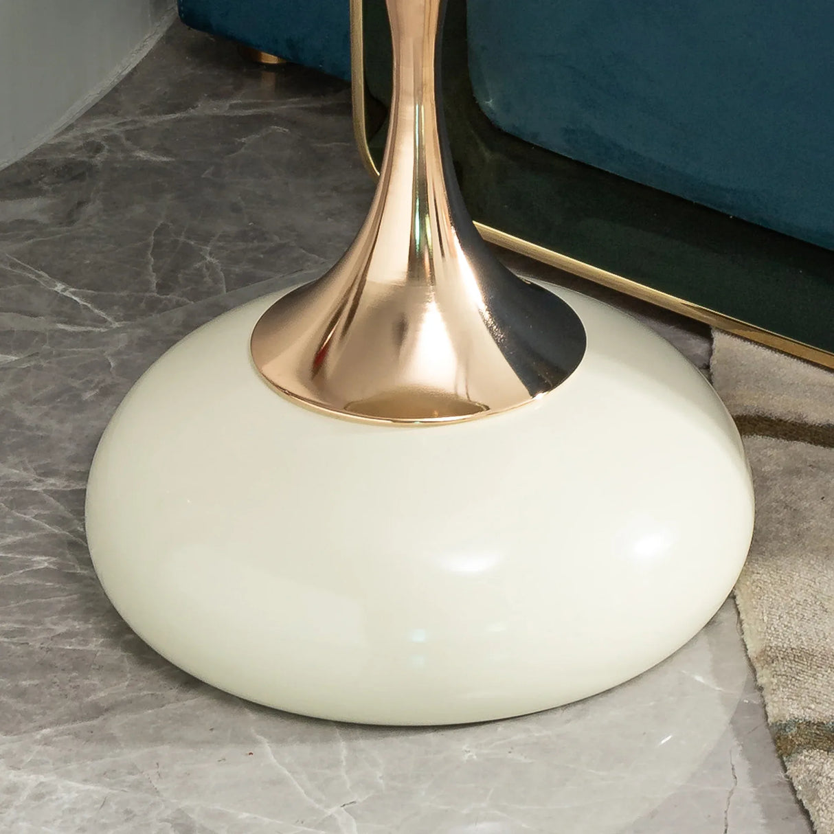 Modern Round Milk White Carbon Steel Side Table - Omega Lifestyles