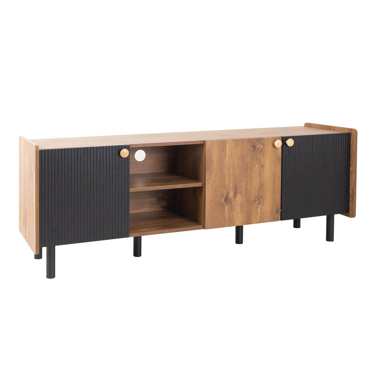 Mid Century Modern TV Stand With Storage Cabinets - Sleep Galleria