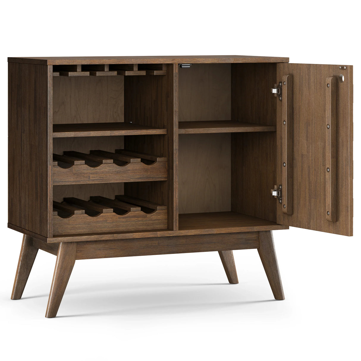 Acacia Wood Rustic Brown Multipurpose Wine Cabinet - Omega Lifestyles