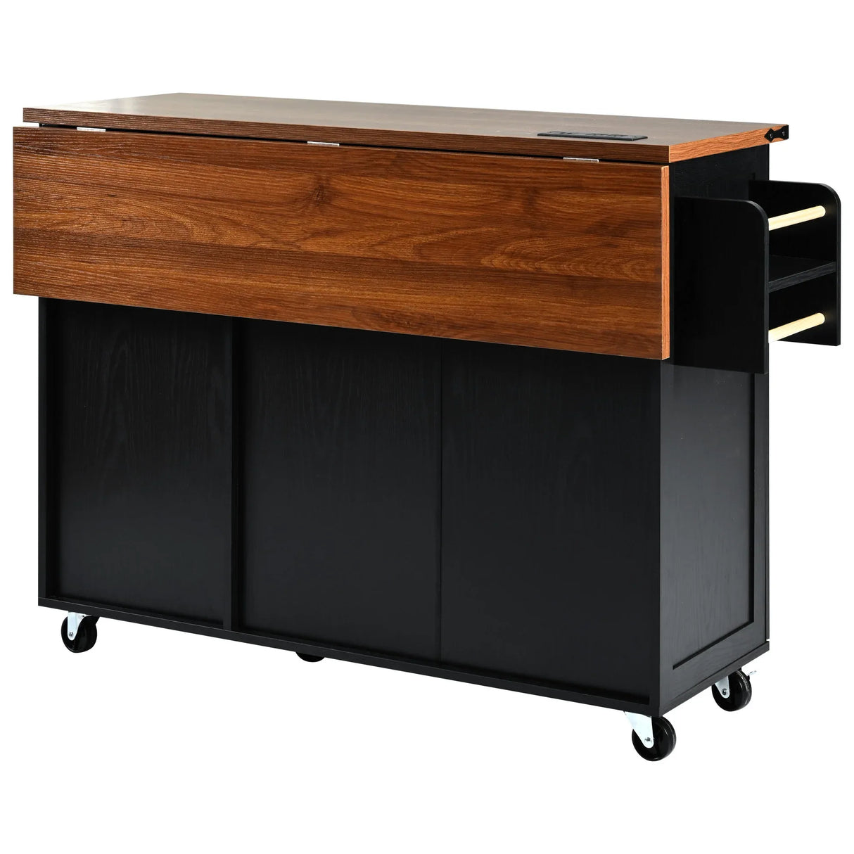Farmhouse Kitchen Island Cart With Power Outlet - Omega Lifestyles