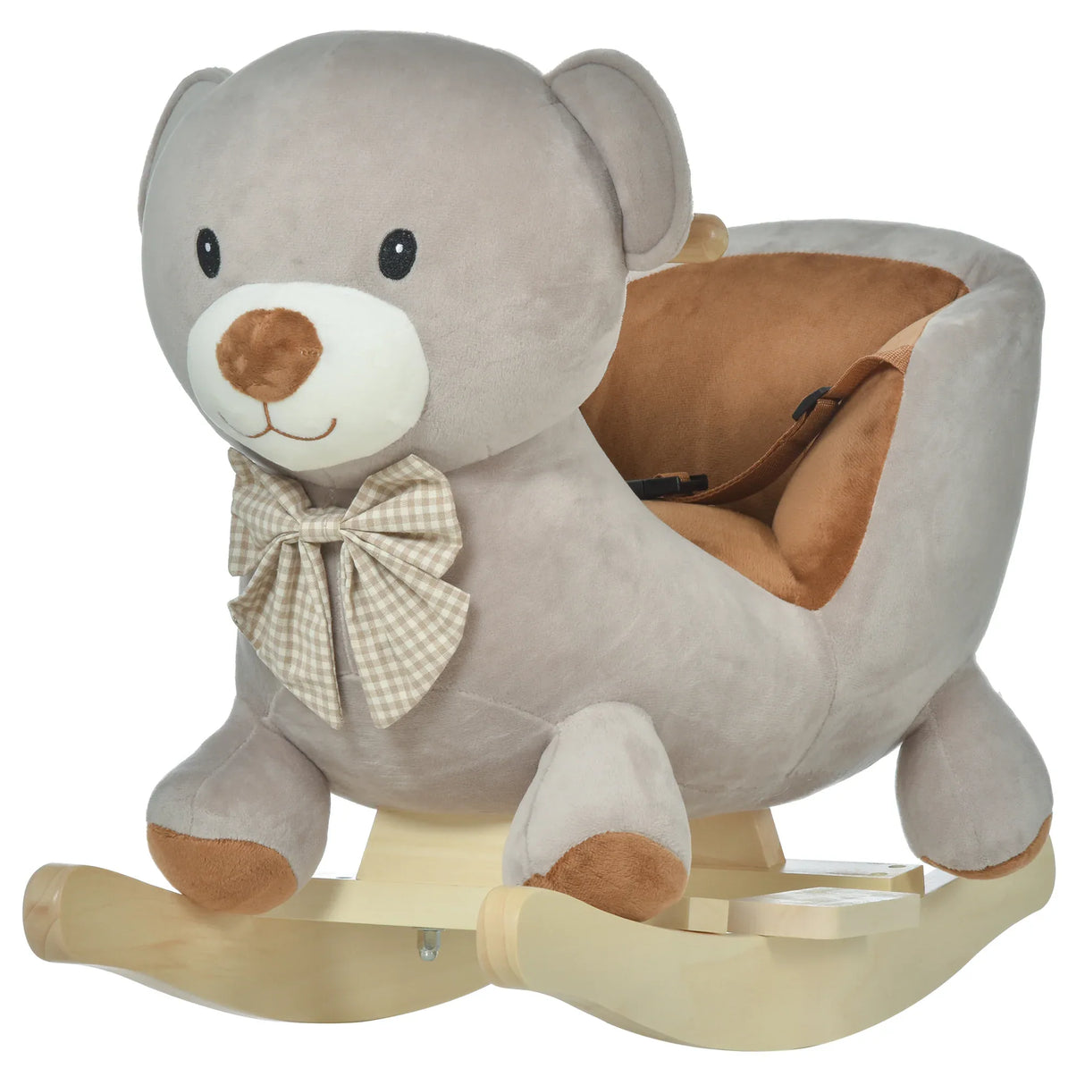 Bear Plush Toddler Sound Ride-On Rocking Horse - Omega Lifestyles