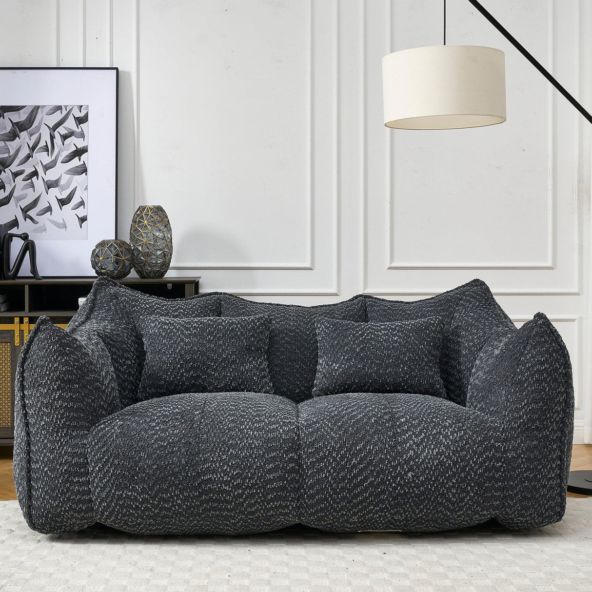 Dual Chenille Bean Bag Chair With High Resilience Foam - Omega Lifestyles