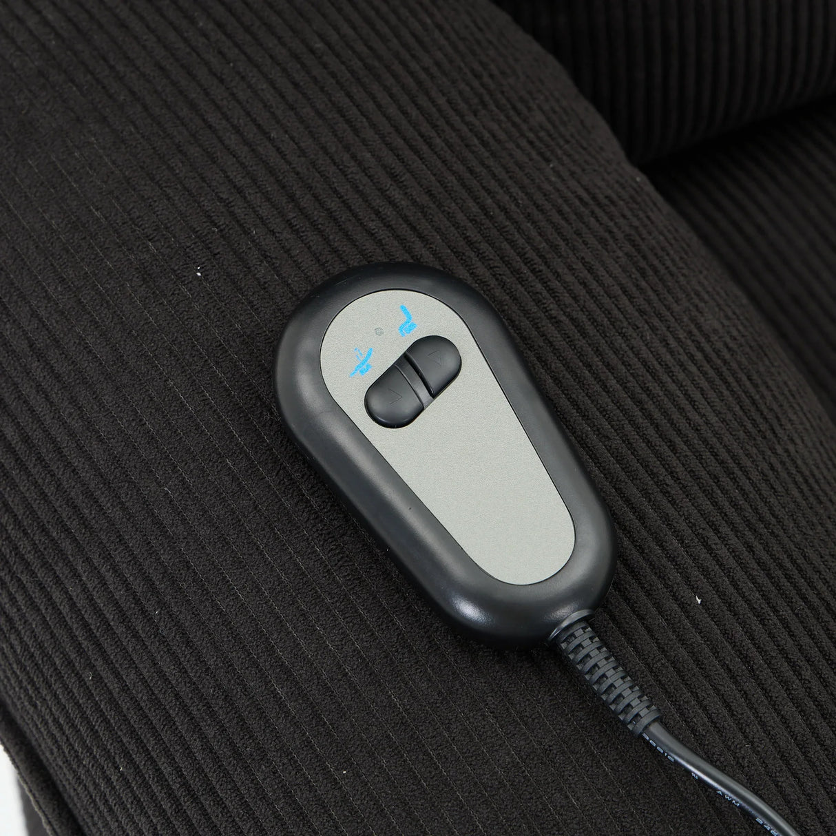 Medium-Firm Corduroy Remote-Controlled Heating Massage Recliner - Omega Lifestyles