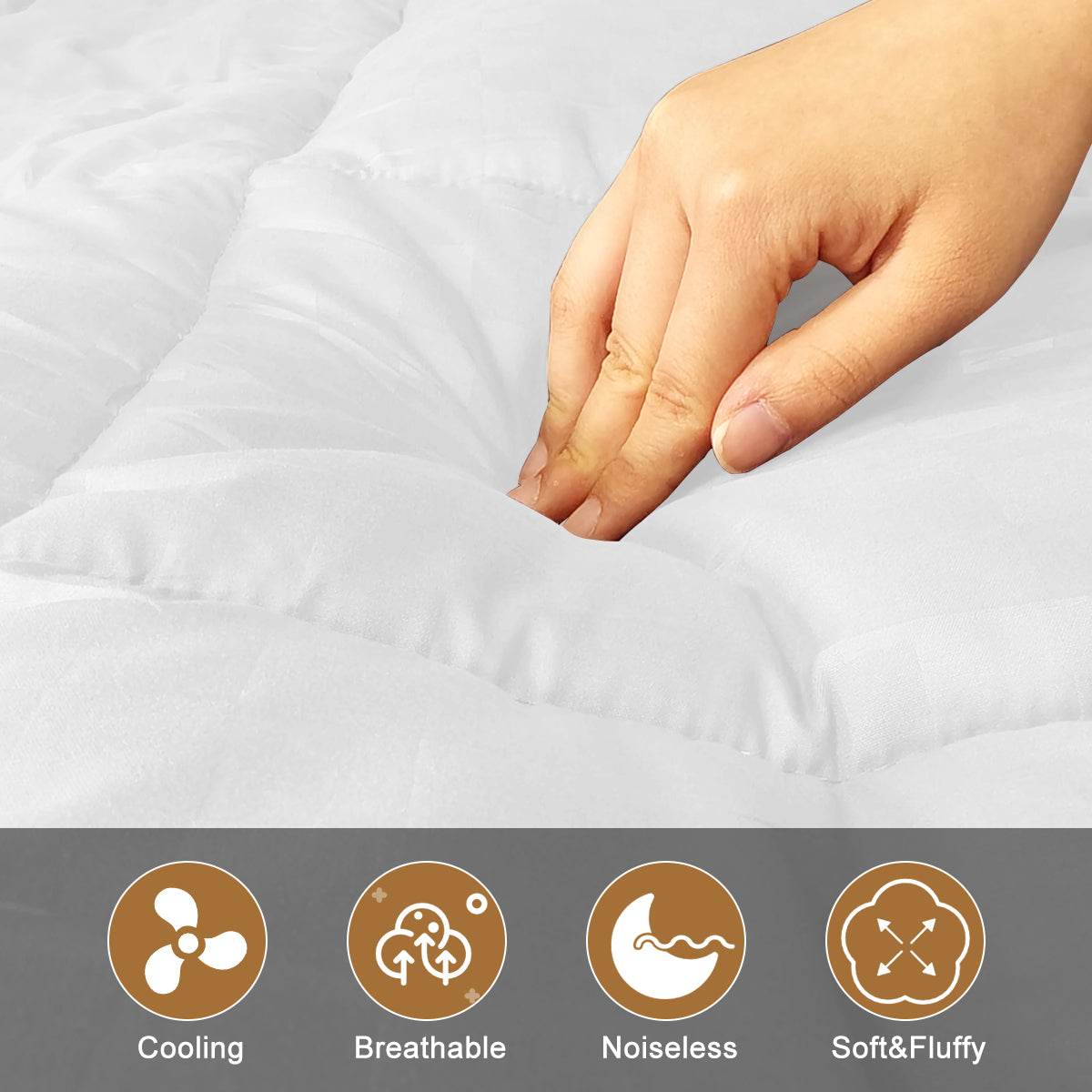 Ultra-Plush Cooling Breathable Cotton Twin Mattress Pad - Sleep Galleria