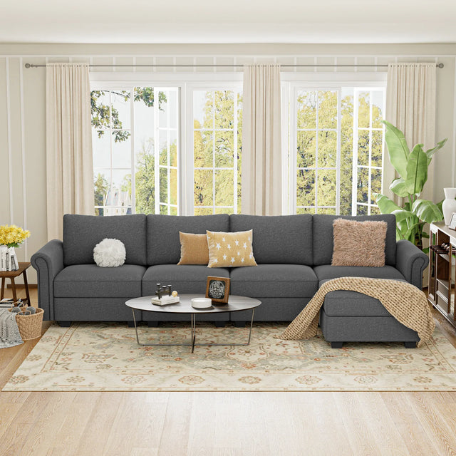 Modular 5-Seater Memory Foam Sectional Sofa Couch - Omega Lifestyles