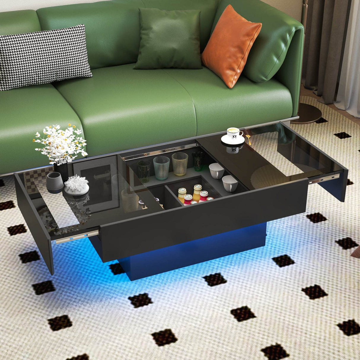 Extendable Coffee Table With Sliding Top And Storage Compartment - Sleep Galleria