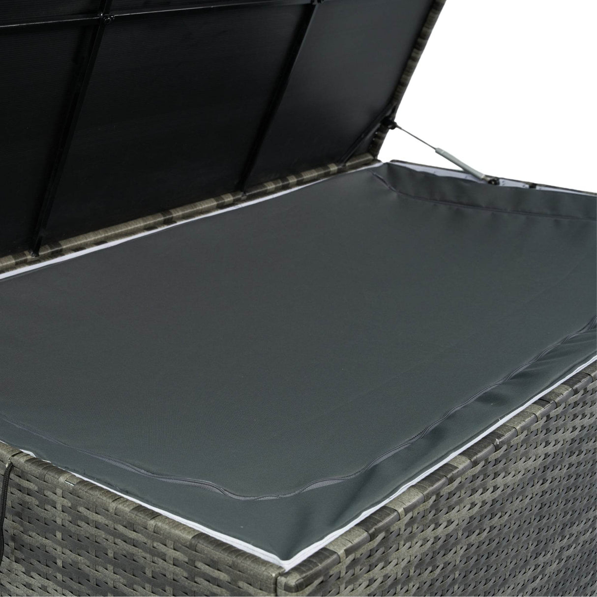 Oversized Grey PE Rattan Waterproof Outdoor Storage Box - Omega Lifestyles